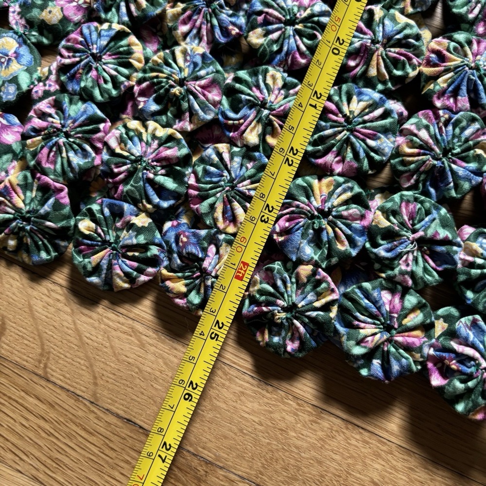 VTG Homemade Rosettes Vest Multicolor Floral Women's OS Unique Artsy Art To Wear - Picture 7 of 8